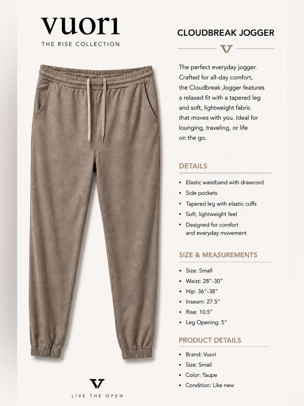 Vuori Kids Taupe Cloudbreak Joggers - Neutral Taupe